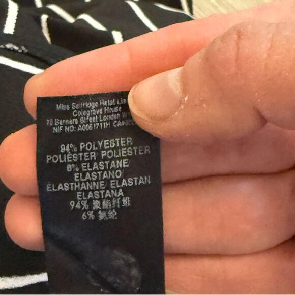 Miss Selfridge Black & White Pinstriped Button Skirt Size 4 - Picture 8 of 8